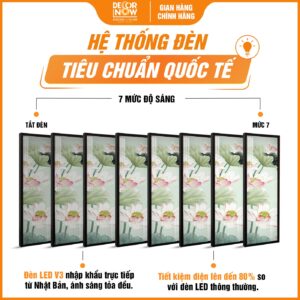 Hệ thống đèn tranh hoằng pháp Đối Sen Xanh Ngọc Bích HD82