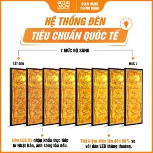 Tranh Trúc Chỉ In Đối Bộ Đối Đức Sinh Thành Muôn Thuở Nào Quên DecorNow TC500 12 Hệ thống đèn trong tranh trúc chỉ bộ đối Đức Sinh Thành Muôn Thuở Nào Quên DecorNow TC500