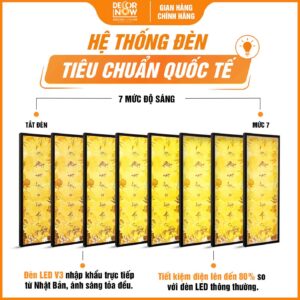 Hệ thống đèn trong tranh trúc chỉ in đối bộ dối niệm Phật DecorNow TC490