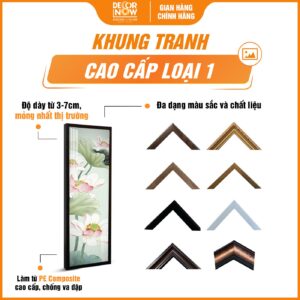 Khung tranh hoằng pháp Đối Sen Xanh Ngọc Bích HD82