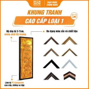 Tranh Trúc Chỉ In Đối Bộ Đối Đức Sinh Thành Muôn Thuở Nào Quên DecorNow TC500 11 Khung tranh trúc chỉ bộ đối Đức Sinh Thành Muôn Thuở Nào Quên DecorNow TC500