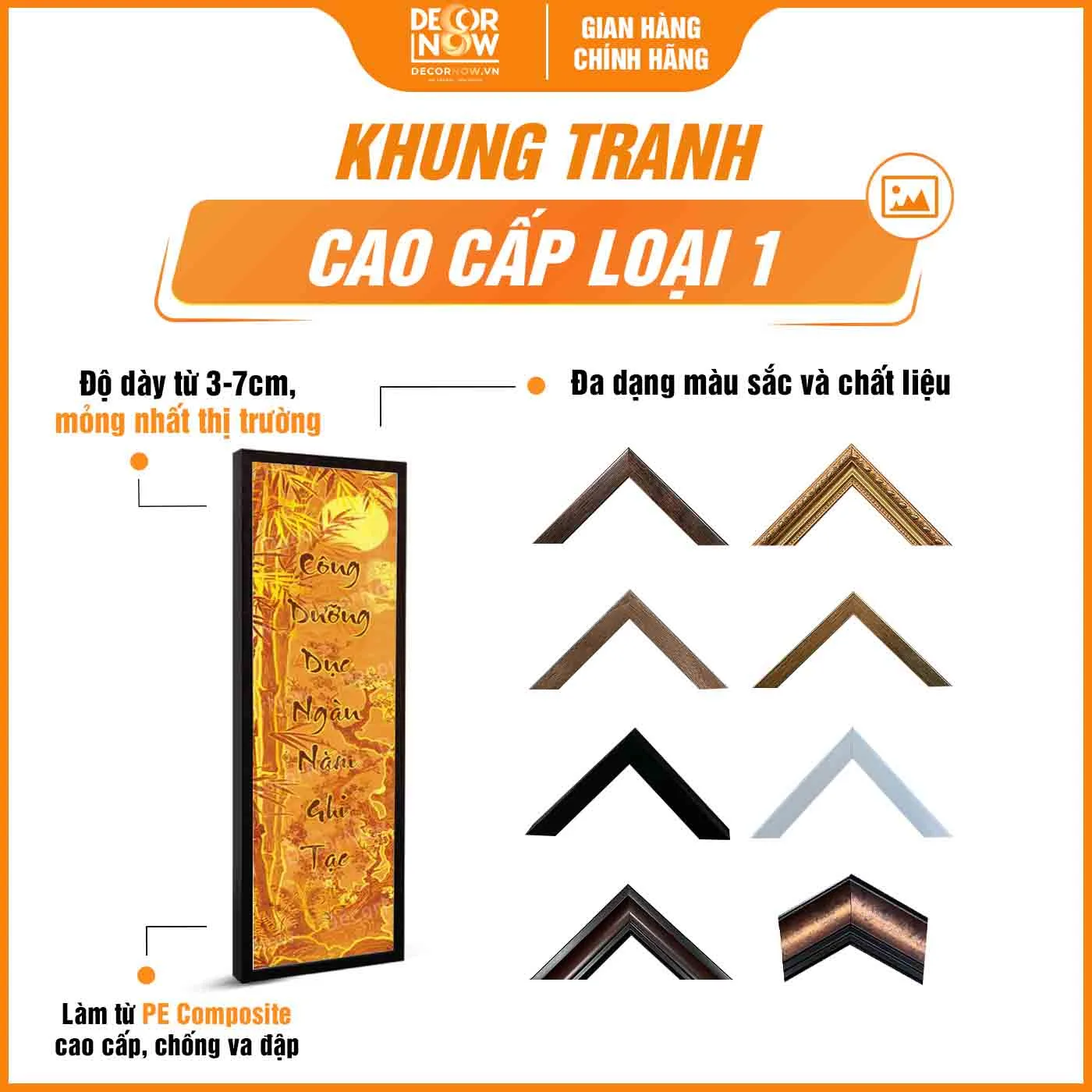 Tranh Trúc Chỉ In Đối Bộ Đối Đức Sinh Thành Muôn Thuở Nào Quên DecorNow TC500 18 Khung tranh trúc chỉ bộ đối Đức Sinh Thành Muôn Thuở Nào Quên DecorNow TC500