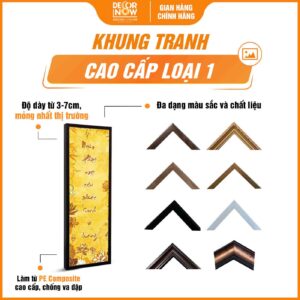 Khung tranh trúc chỉ in đối bộ dối niệm Phật DecorNow TC490