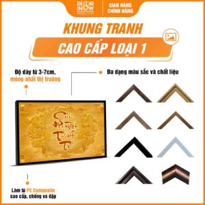 Khung tranh trúc chỉ in ngang chữ thư pháp Cửu Huyền Thất Tổ DecorNow TC486