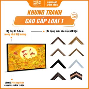 Khung tranh trúc chỉ in ngang chữ thư pháp Tài Lộc DecorNow TC488