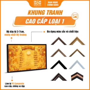 Khung tranh Trúc Chỉ In Ngang Mẫu Cửu Huyền Thất Tổ Font Chữ TNH DecorNow TC523