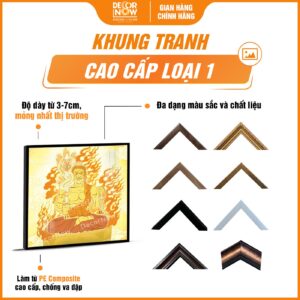 Khung tranh trúc chi in vuông Bất Động Minh Vương DecorNow TC557