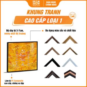 Khung tranh trúc chỉ in vuông Chữ Cổ Huyền Trăm Họ DecorNow TC532