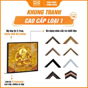 Khung tranh trúc chỉ in vuông Hoàng Thần Tài DecorNow TC519