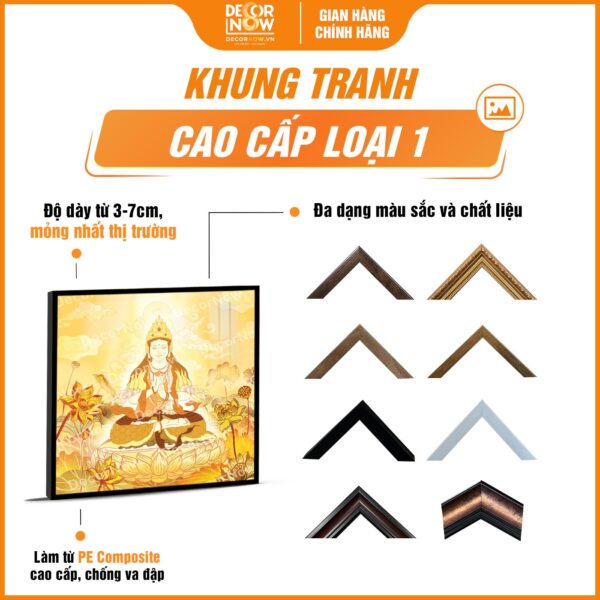 Khung tranh trúc chi in vuông Như Lai Đại Nhật DecorNow TC554