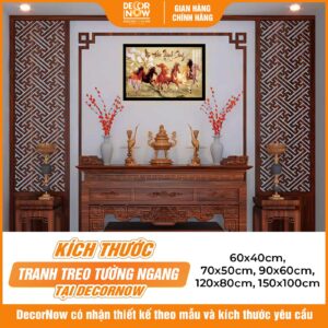 Kích thước phong thủy tranh treo tường in ngang phong thủy Mã Đáo Thành Công DecorNow TC485