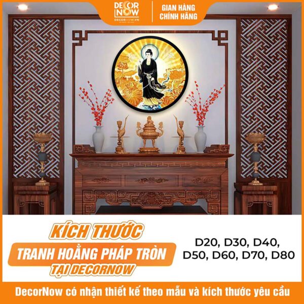 Kích thước tranh trúc chỉ Diêu Trì Địa Mẫu kèm hoa sen DecorNow TC533