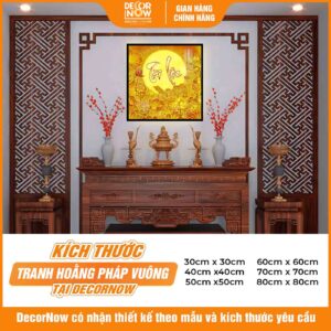 Kích thước tranh trúc chỉ in vuông chữ Tài Lộc DecorNow TC516