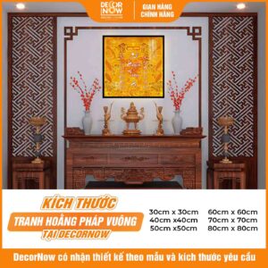 Kích thước tranh trúc chỉ in vuông Chữ Cổ Huyền Trăm Họ DecorNow TC532