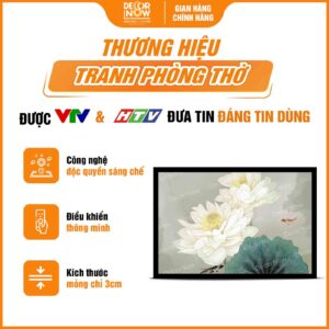 Tổng quan tranh đèn hiện đại treo tường cá và hoa sen DecorNow TC522