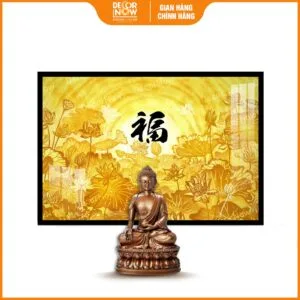 Tranh Trúc Chỉ Chữ Phúc Treo Bàn Thờ - Ý Nghĩa Và Cách Treo Mang Lại May Mắn, Phúc Lộc Cho Gia Chủ 13 Tổng quan tranh trúc chỉ in ngang Hoa Sen Chữ Phúc Đen mã TC509