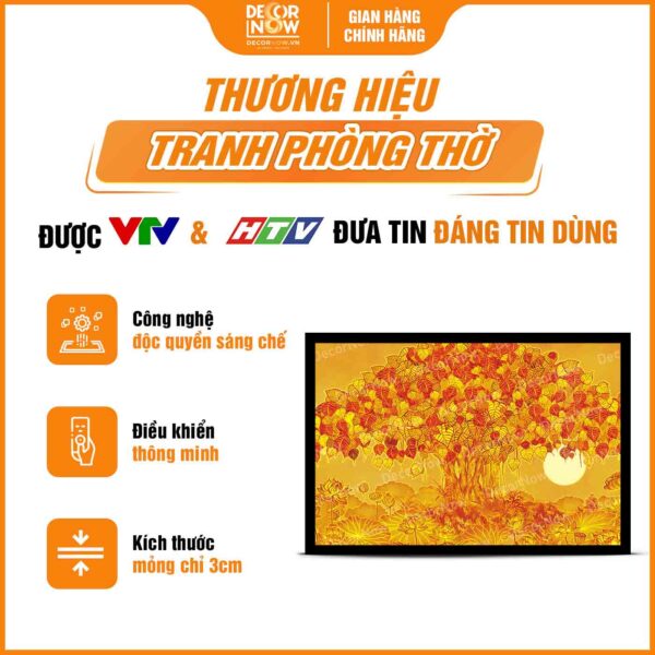 Tổng quan tranh trúc chỉ in ngang họa tiết nguyên cây bồ đề DecorNow TC491