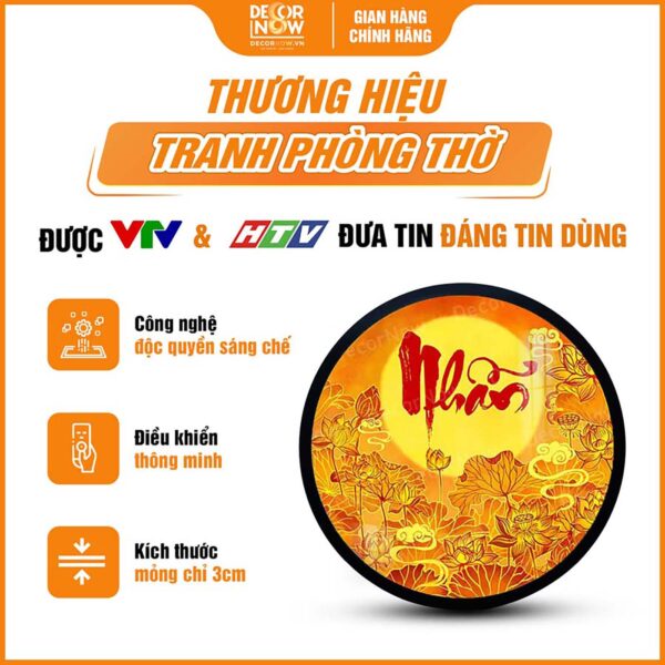 Tổng quan tranh trúc chỉ in tròn chữ nhẫn DecorNow TC481