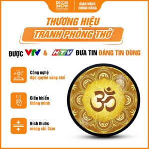 Tổng quan về tranh trúc chỉ in tròn mẫu Mandala chữ Om DecorNow TC540