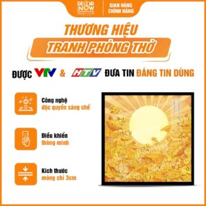 Tổng quan về tranh trúc chỉ in vuông sen tia trời DecorNow TC541