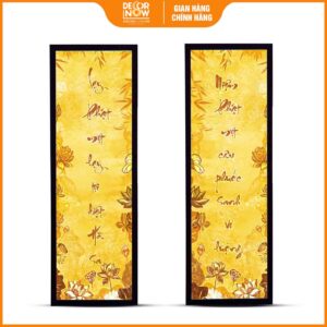 Tranh trúc chỉ in đối bộ dối niệm Phật DecorNow TC490