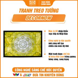 Mặt tranh trúc chỉ in ngang Mandala mã TC545