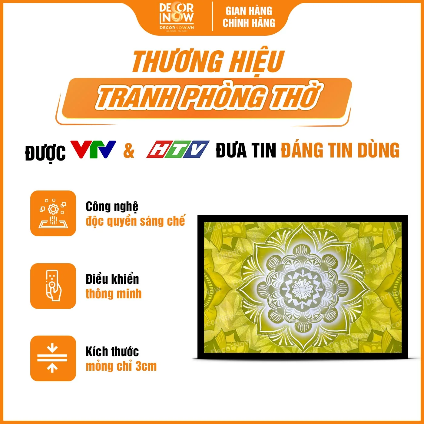 Tranh Mandala in ngang mang lại cảm giác bình an