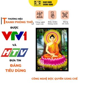 Tranh Đèn Hiện Đại In Đứng Phật Thích Ca Và Cây Bồ Đề DECORNOW DCN-HD789