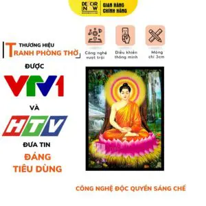 Tranh Đèn Hiện Đại In Đứng Phật Thích Ca Và Cây Bồ Đề DECORNOW DCN-HD789