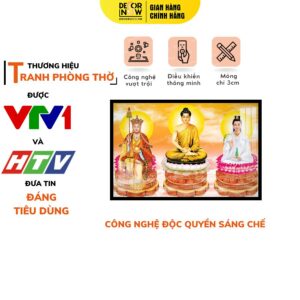 Tranh Đèn Hiện Đại In Ngang Họa Tiết Tam Thế Phật DECORNOW DCN-HD809