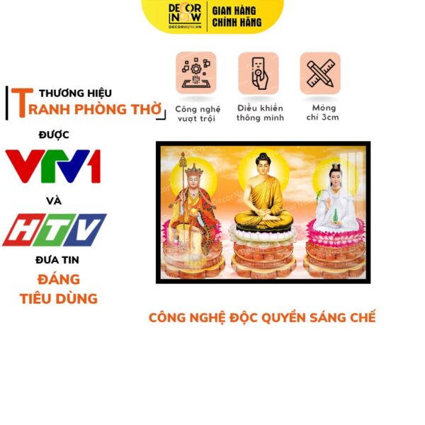 Tranh Đèn Hiện Đại In Ngang Họa Tiết Tam Thế Phật DECORNOW DCN-HD809