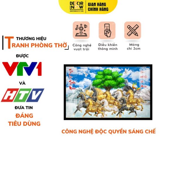 Tranh Đèn Hiện Đại In Ngang Mã Đáo Và Câu Đối DECORNOW DCN-HD813