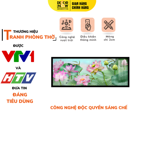 Tranh Đèn Hiện Đại In Ngang Họa Tiết Vườn Sen DECORNOW DCN-HD95