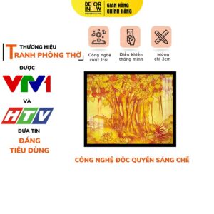 Tranh Trúc Chỉ In Vuông Họa Tiết Cây Bồ Đề DECORNOW DCN-TC512