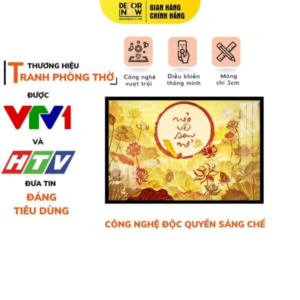 Tranh Trúc Chỉ In Ngang Họa Tiết Nẻo Về Sen Nở DECORNOW DCN-TC565