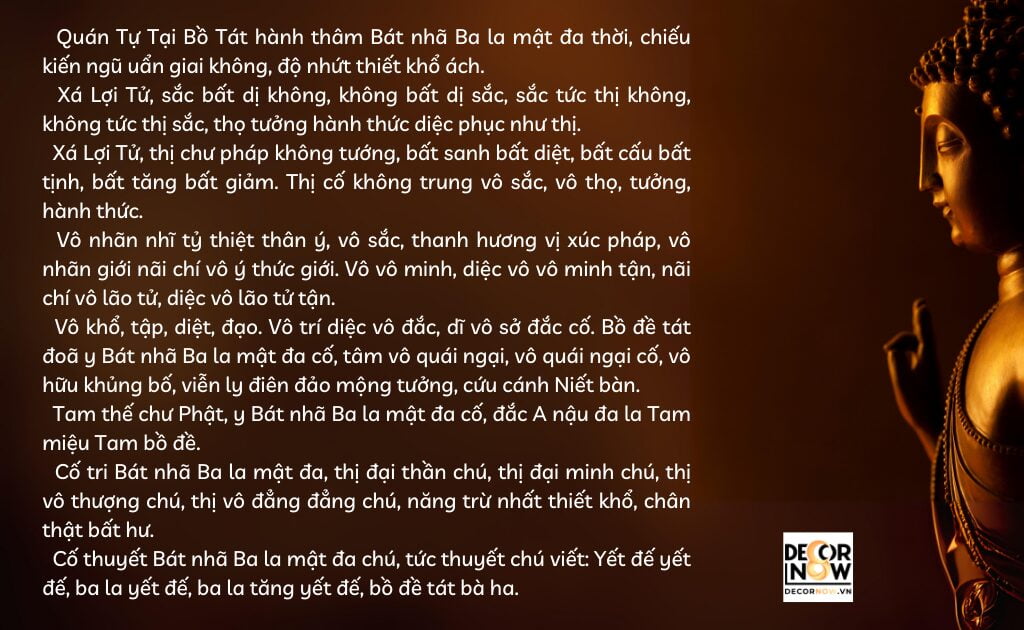 Bát Nhã Tâm Kinh bản tụng Hán - Việt