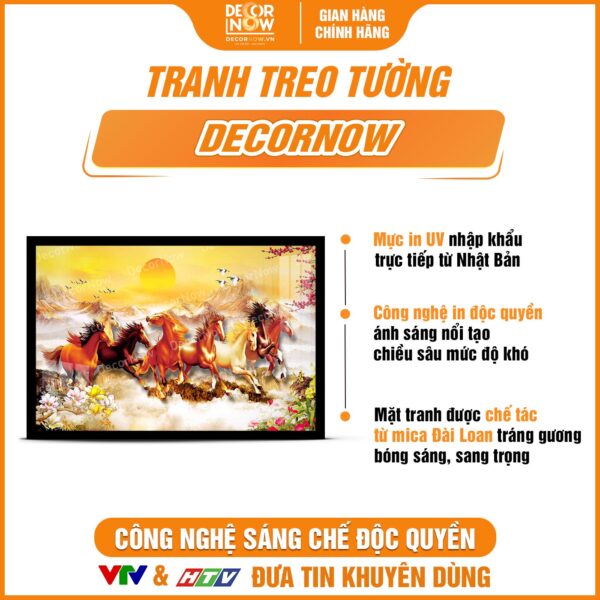 Bề mặt tranh phong thủy treo tường mã đáo thành công HD98