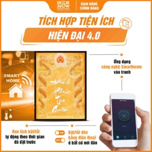 Công nghệ trong bài vị Định Phúc Táo Quân màu vàng DecorNow TC569