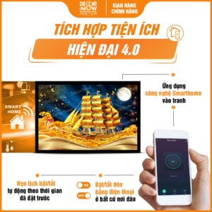 Công nghệ trong tranh đèn hiện đại in ngang Thuận Buồm Xuôi Gió HD815