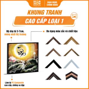 Đa dạng khung tranh hiện đại in vuông hoa sen chữ Tâm DecorNow HD59