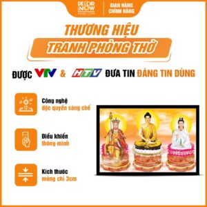 Giới thiệu chung về tranh đèn hiện đại in ngang Tam Thế Phật HD809