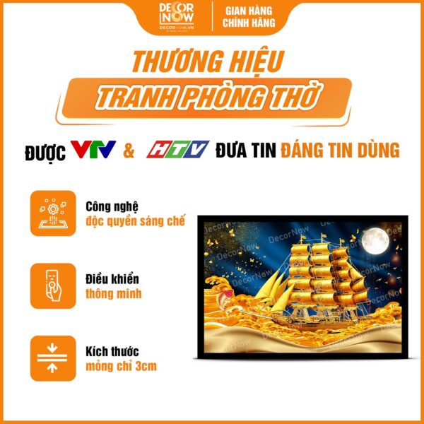 Giới thiệu chung về tranh đèn hiện đại in ngang Thuận Buồm Xuôi Gió HD815