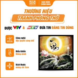 Giới thiệu chung về tranh hiện đại in vuông hoa sen chữ Tâm DecorNow HD59