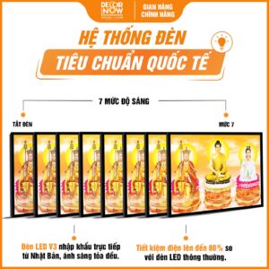 Hệ thống đèn tranh đèn hiện đại in ngang Tam Thế Phật HD809