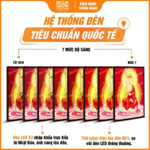 Hệ thống đèn tranh đèn in đứng treo tường Địa Tạng Vương Bồ Tát DecorNow HD807