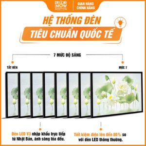 Hệ thống đèn trong tranh đèn treo tường hoa sen trắng DecorNow HD806