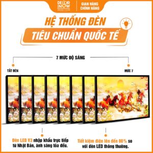 Hệ thống đèn trong tranh treo tường in ngang Mã Đáo Thành Công HD98