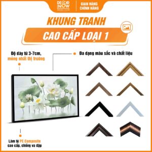 Khung tranh đèn hiện đại treo tường hoa sen trắng DecorNow HD806