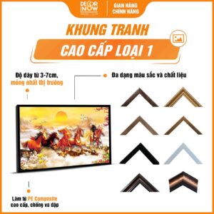 Khung tranh đèn phong thủy in ngang Mã Đáo Thành Công DecorNow HD98