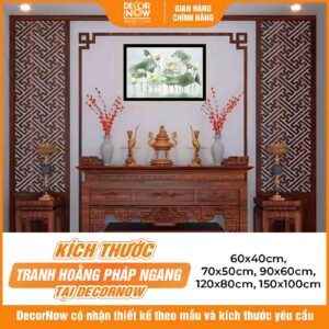 Kích thước tranh đèn hiện đại treo tường hoa sen trắng HD806